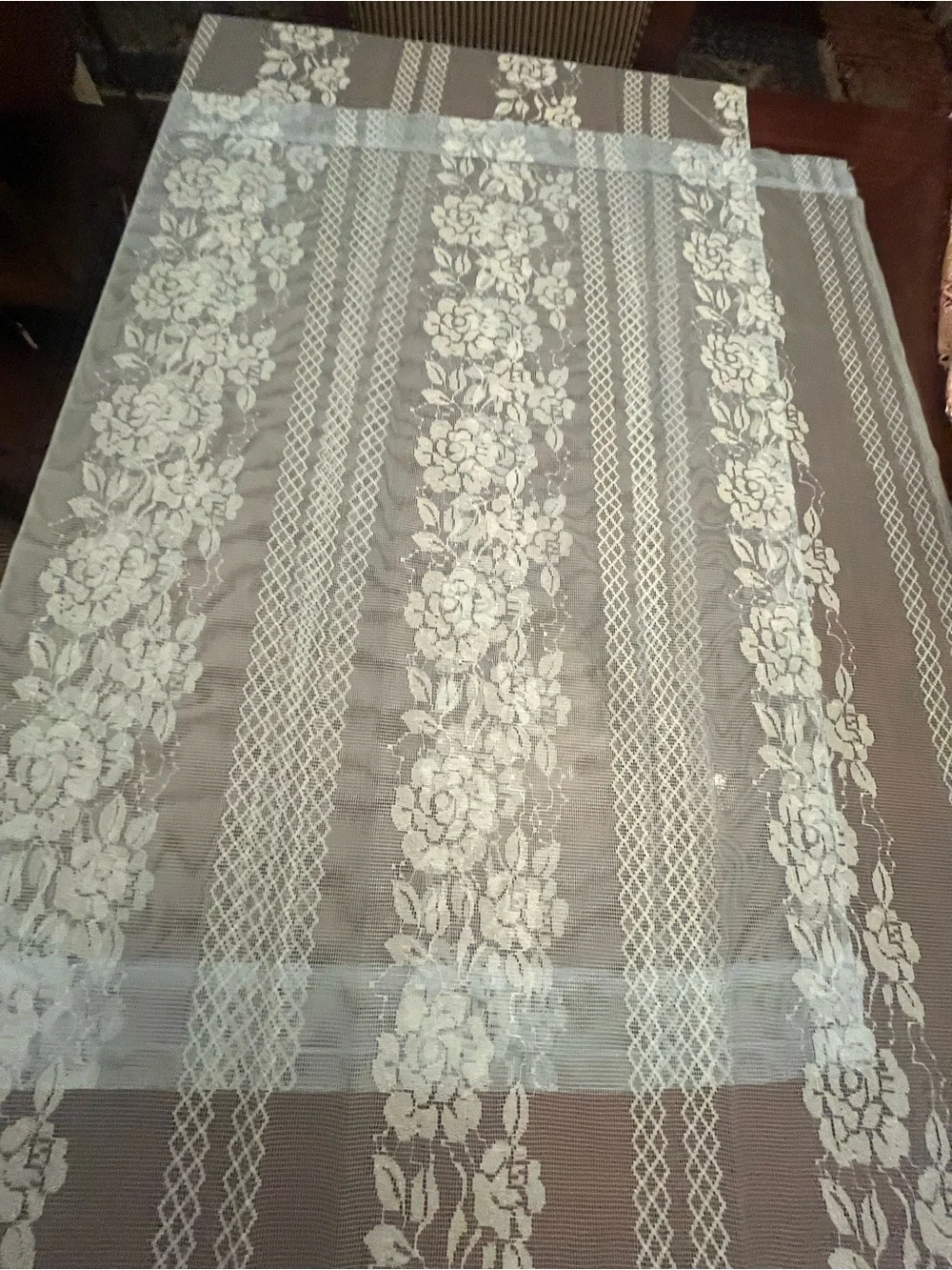 Light Blue Sheer Mesh Fabric Panel/ Curtain (2)
